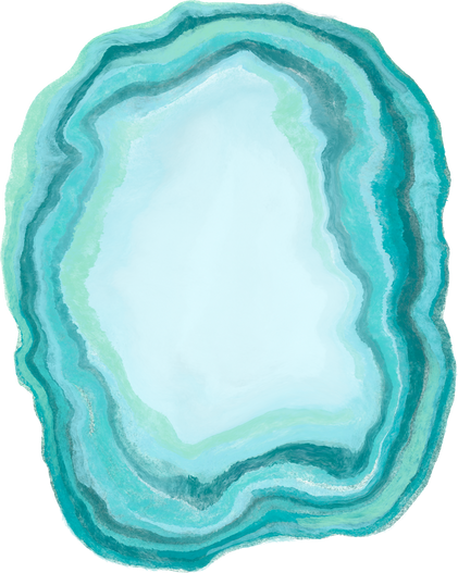 Marbleized Geode Blue and Turquoise Sliced Crystal Stone